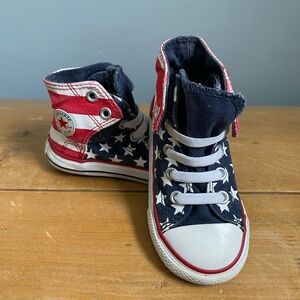 Converse All Star Chuck Taylor Child Size 8 Red White & Blue Stars & Stripes